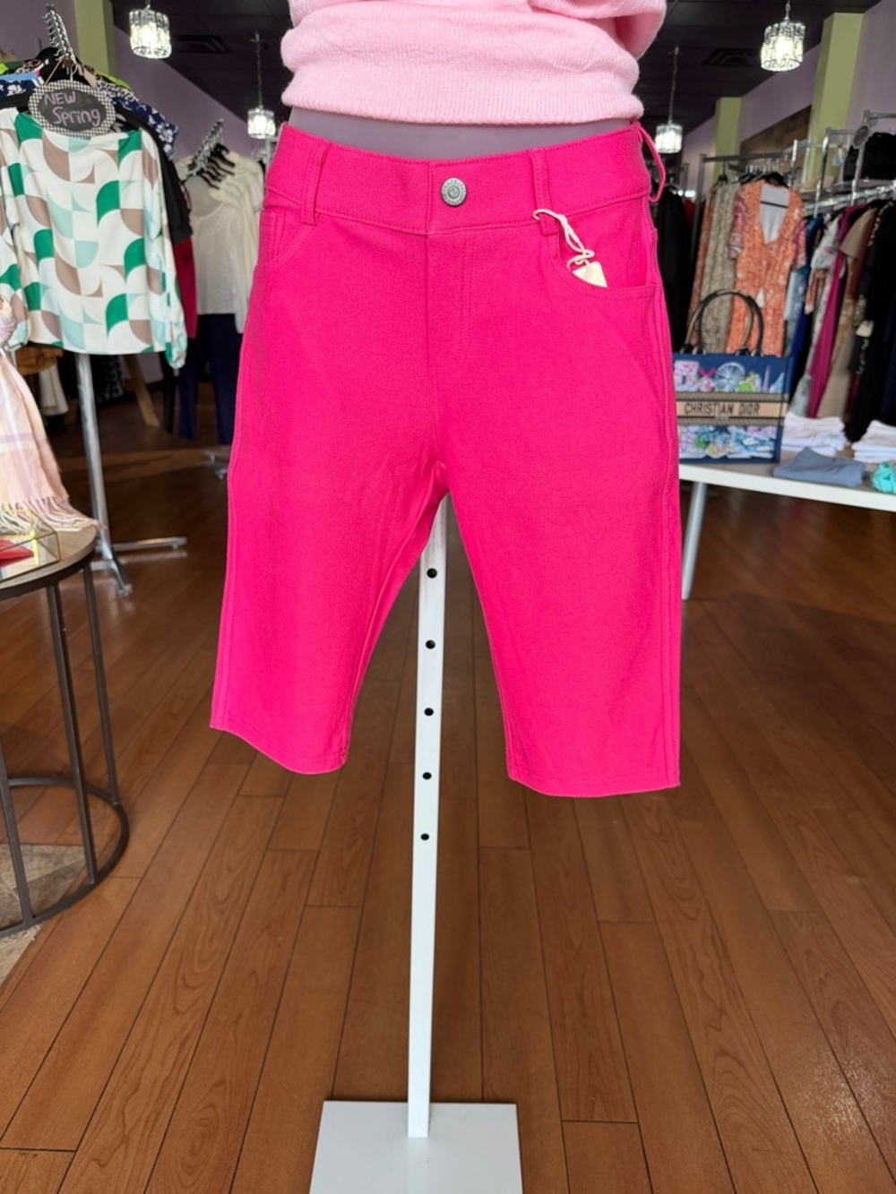 Women’s Hot Pink Stretch Bermuda Shorts